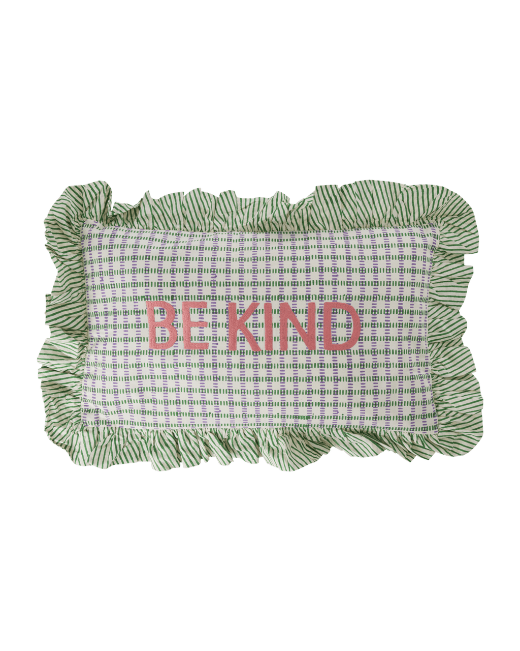 Kussen Be Kind – Groen – 50 x 30 cm - Rice - CloverLiving.com