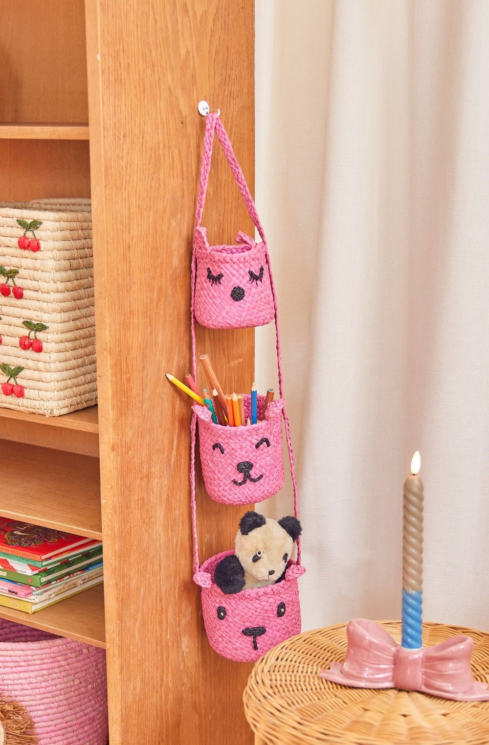 Opberger - 3 - laags Hanger - Roze - Rice - CloverLiving.com