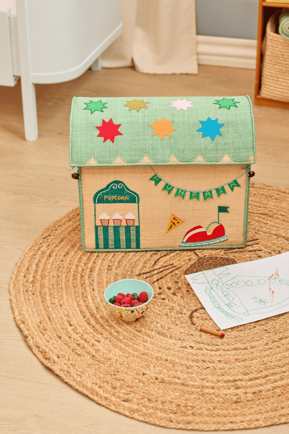 Opbergmand - Thema Fun Fair - Naturel - Medium - Rice - CloverLiving.com