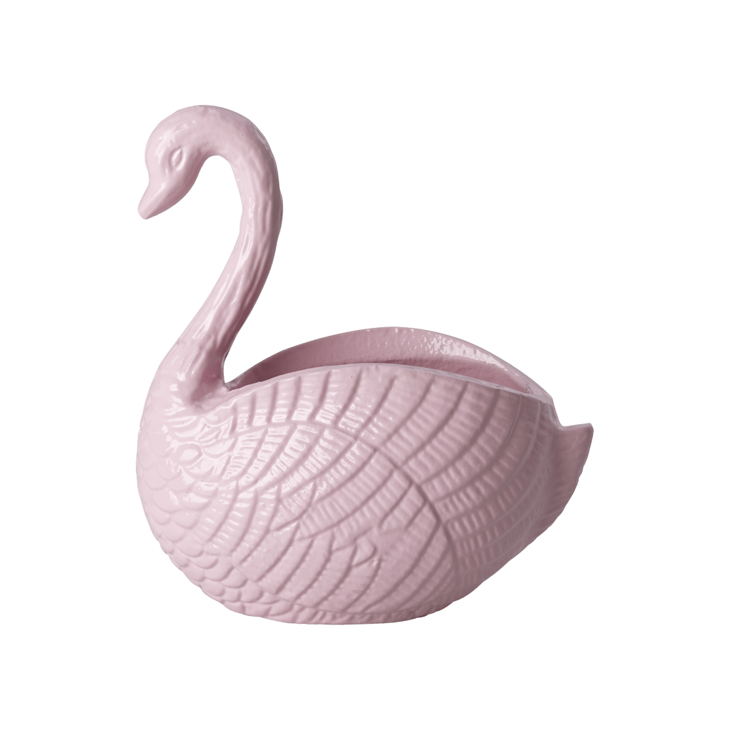 Blumentopf Schwan - Rosa - Groß - Rice - CloverLiving.COM