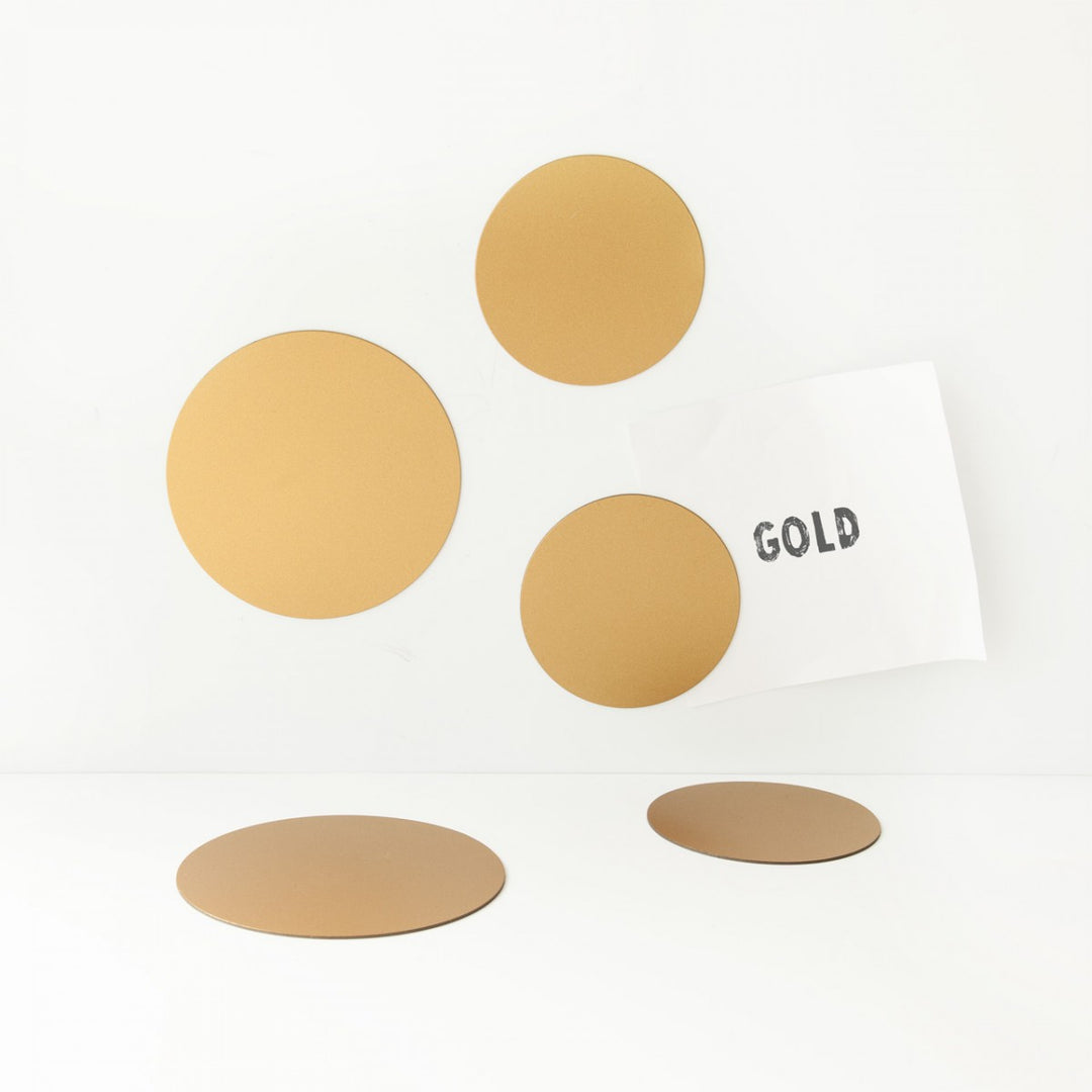 Kreismagnete - gold - 5 Stück