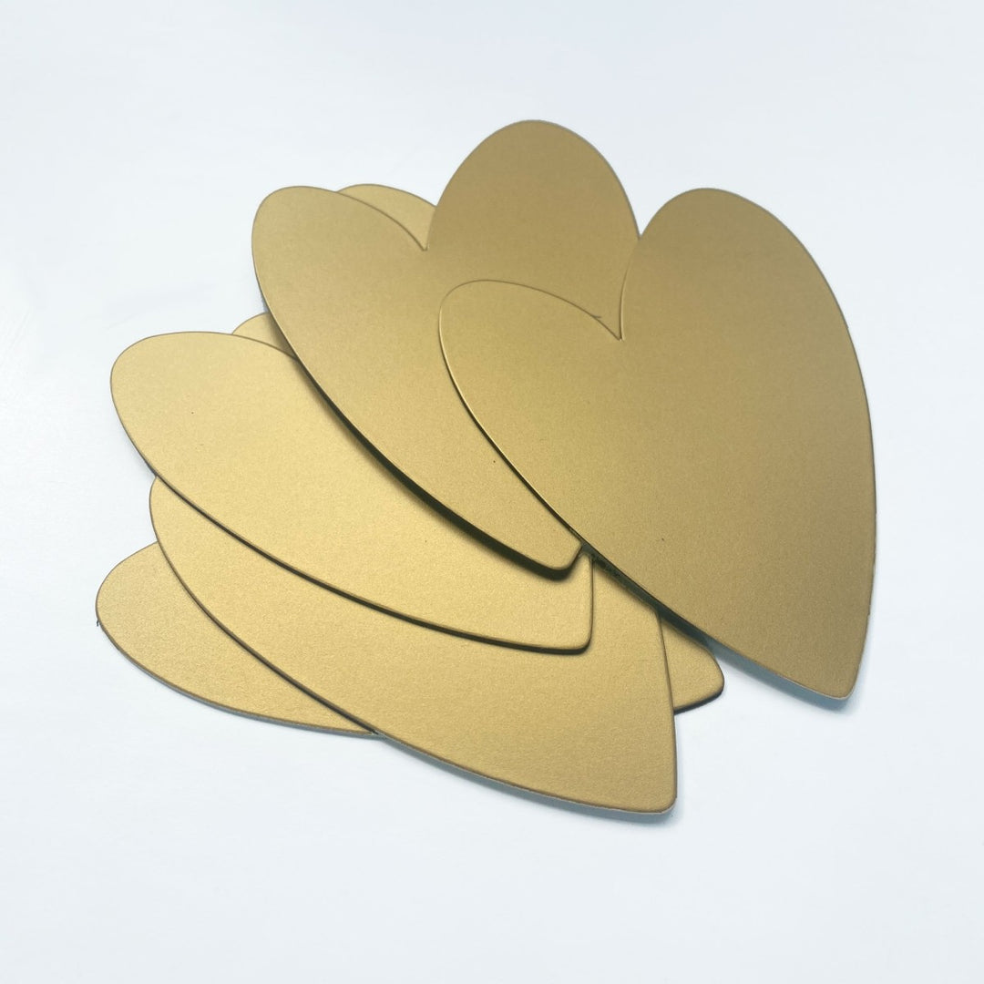 Herzmagnete - gold - 5 Stück