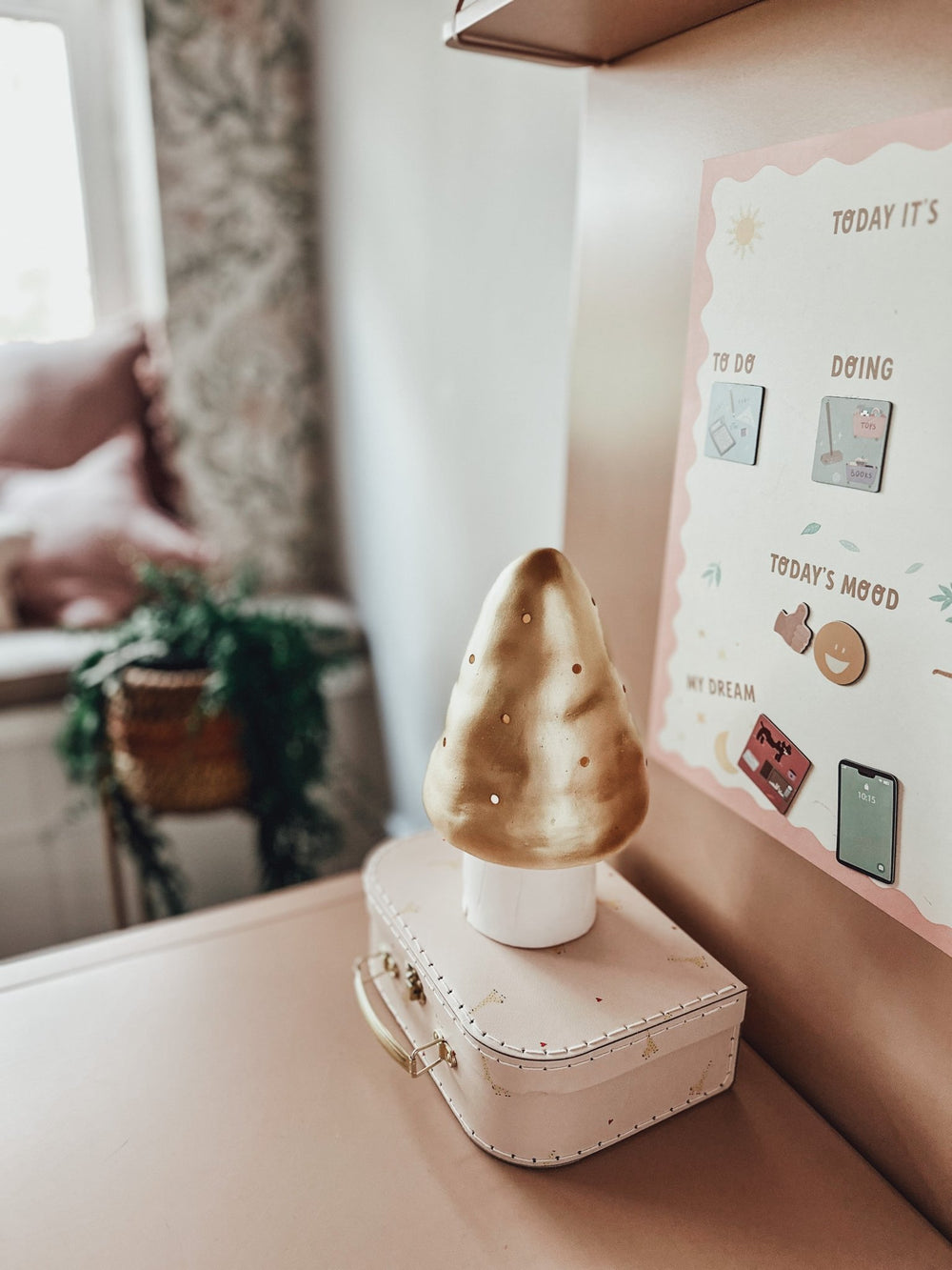 Lamp Children's Room Mushroom - Gold - Heico - CloverLiving.com