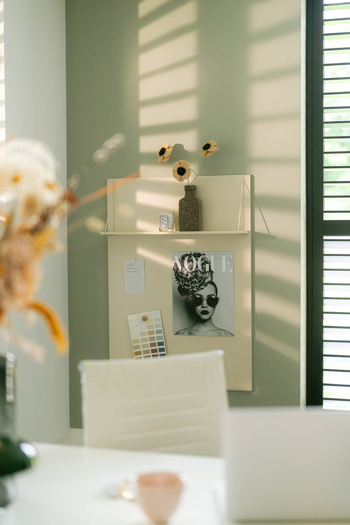 Magnetic board with shelf Alfie Almond - Clover Living - CloverLiving.com