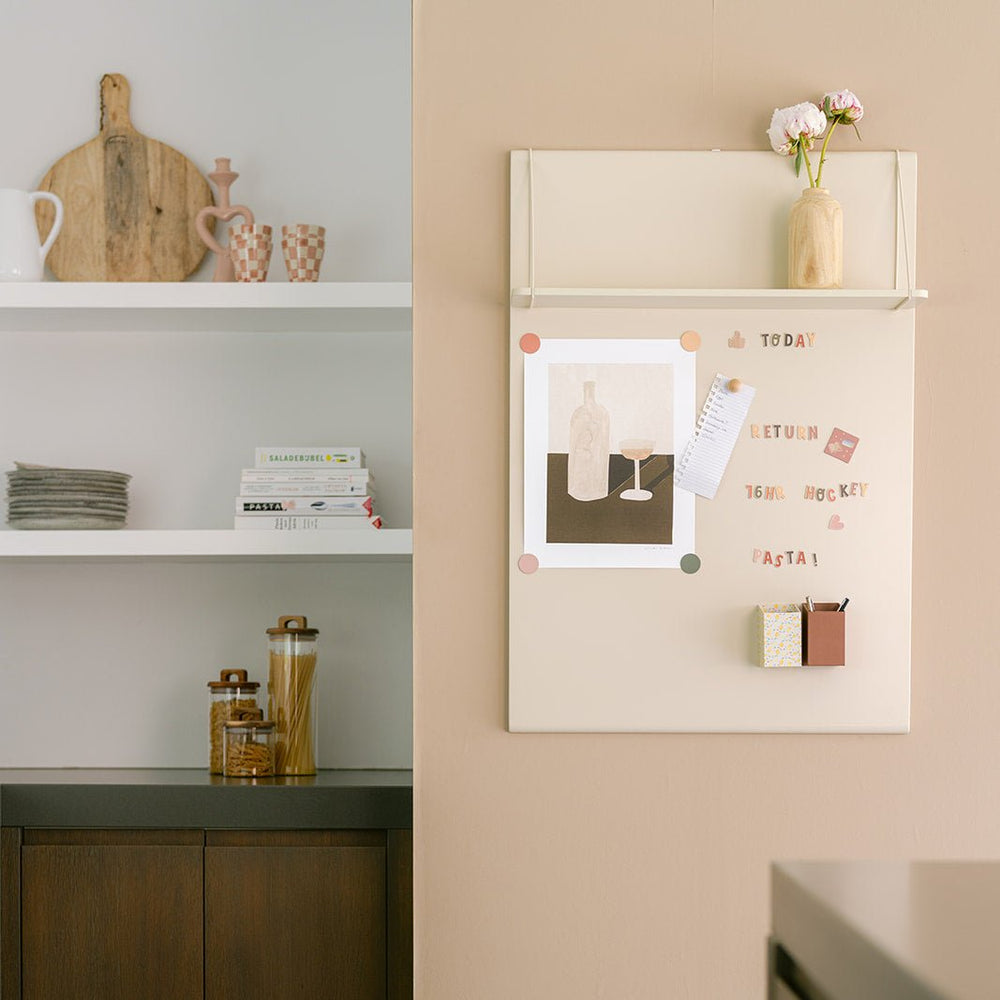 Magnetic board with shelf Beau Blush - Clover Living - CloverLiving.com