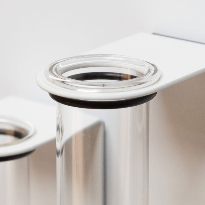 Magnetic flower vase glass - white - small - Groovy Magnets - CloverLiving.com