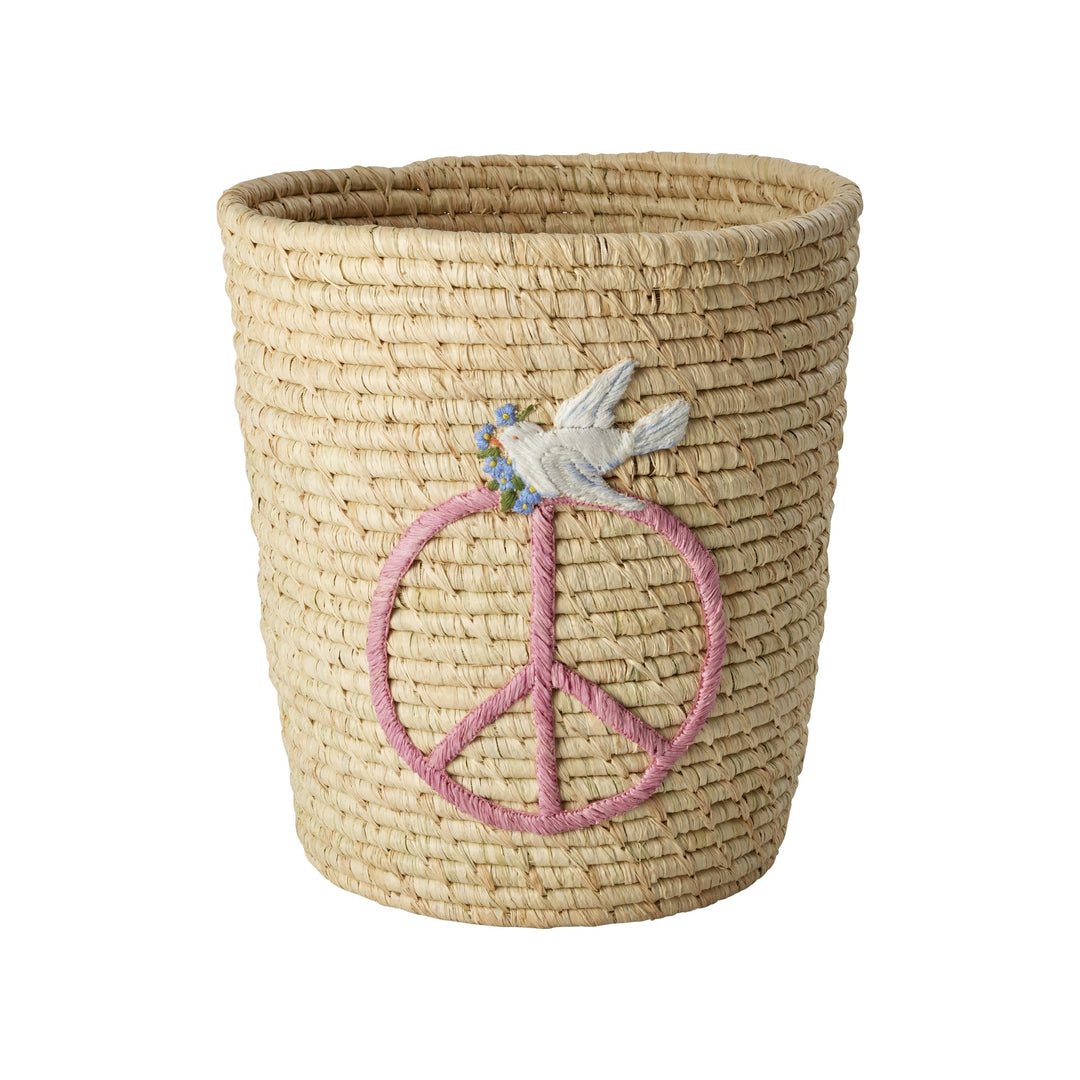 Storage Basket Peace - Pink - Small - Rice - CloverLiving.com