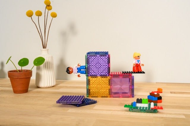 Pastel Brick Magnetic Building Blocks – 12 pieces - Coblo - CloverLiving.com