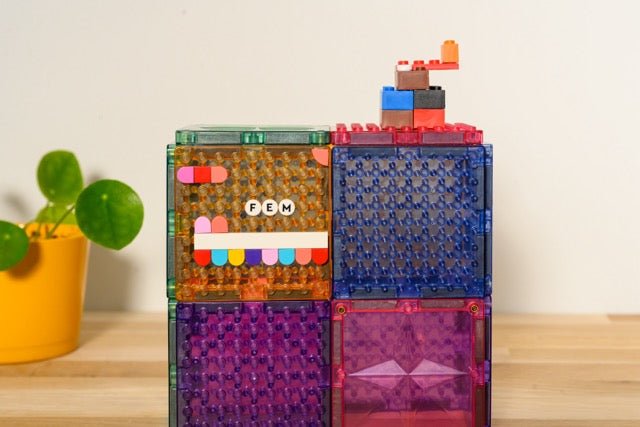 Pastel Brick Magnetic Building Blocks – 12 pieces - Coblo - CloverLiving.com