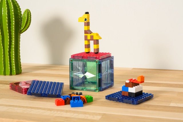 Pastel Brick Magnetic Building Blocks – 12 pieces - Coblo - CloverLiving.com