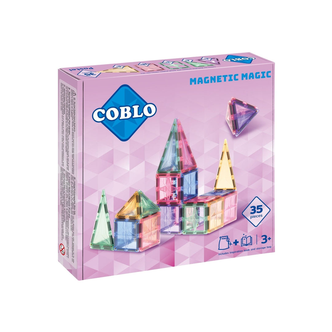 Pastel Magnetic Building Blocks – 35 pieces - Coblo - CloverLiving.com