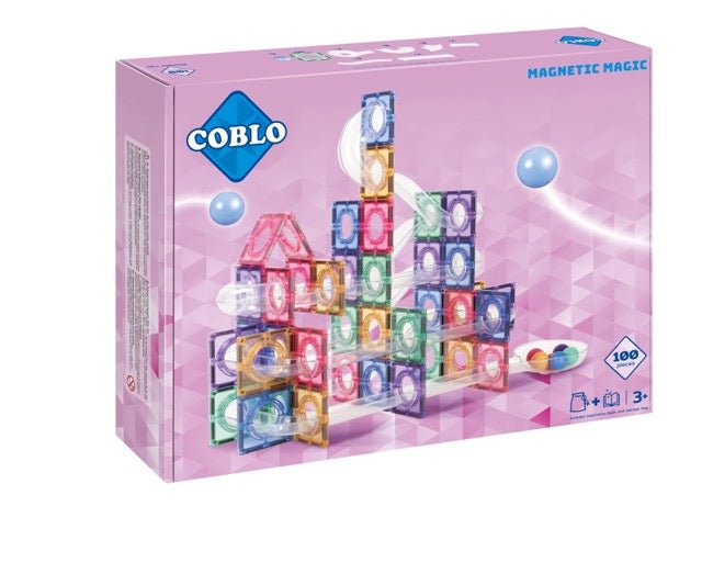 Pastel Magnetic Marble Run - 100 parts - Coblo - CloverLiving.com