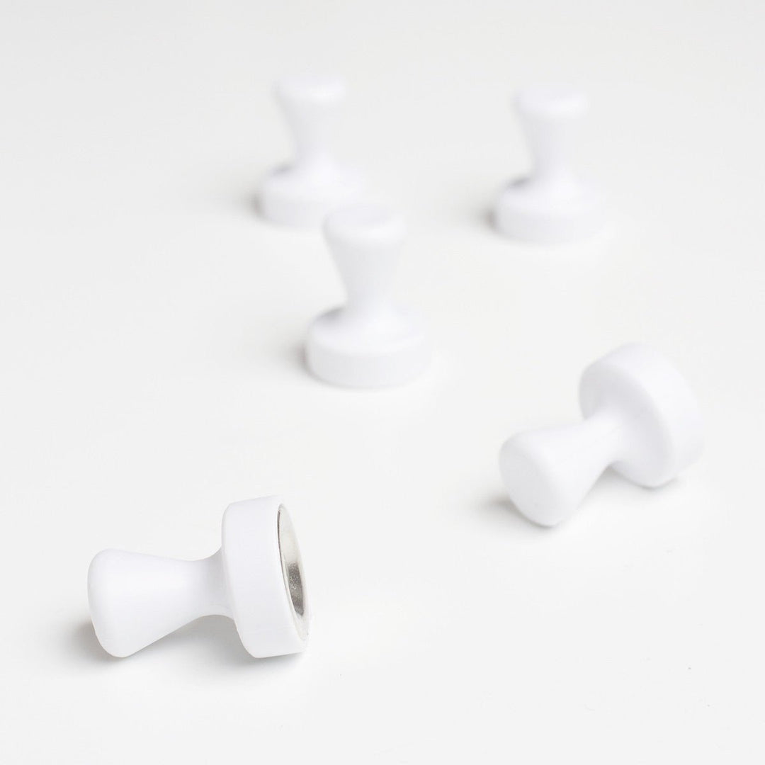 Pawn magnets - white - 5 pieces - Groovy Magnets - CloverLiving.com