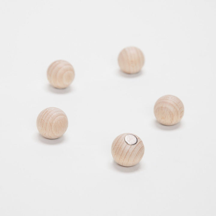Sphères magnétiques en bois - 5 pièces - Groovy Magnets - CloverLiving.Com