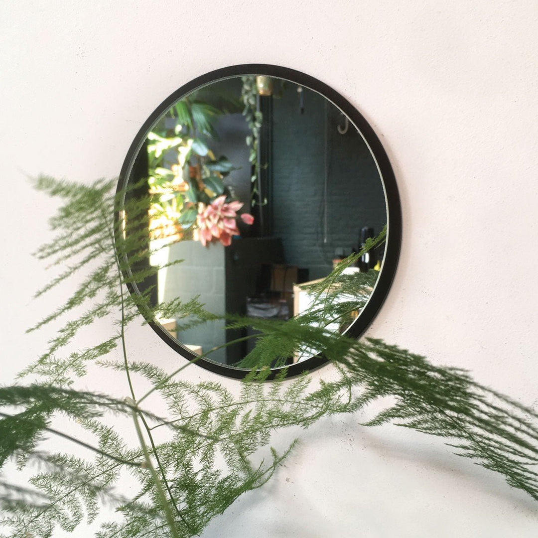 Miroir magnétique - noir - Ø16 cm - Groovy Magnets - CloverLiving.Com