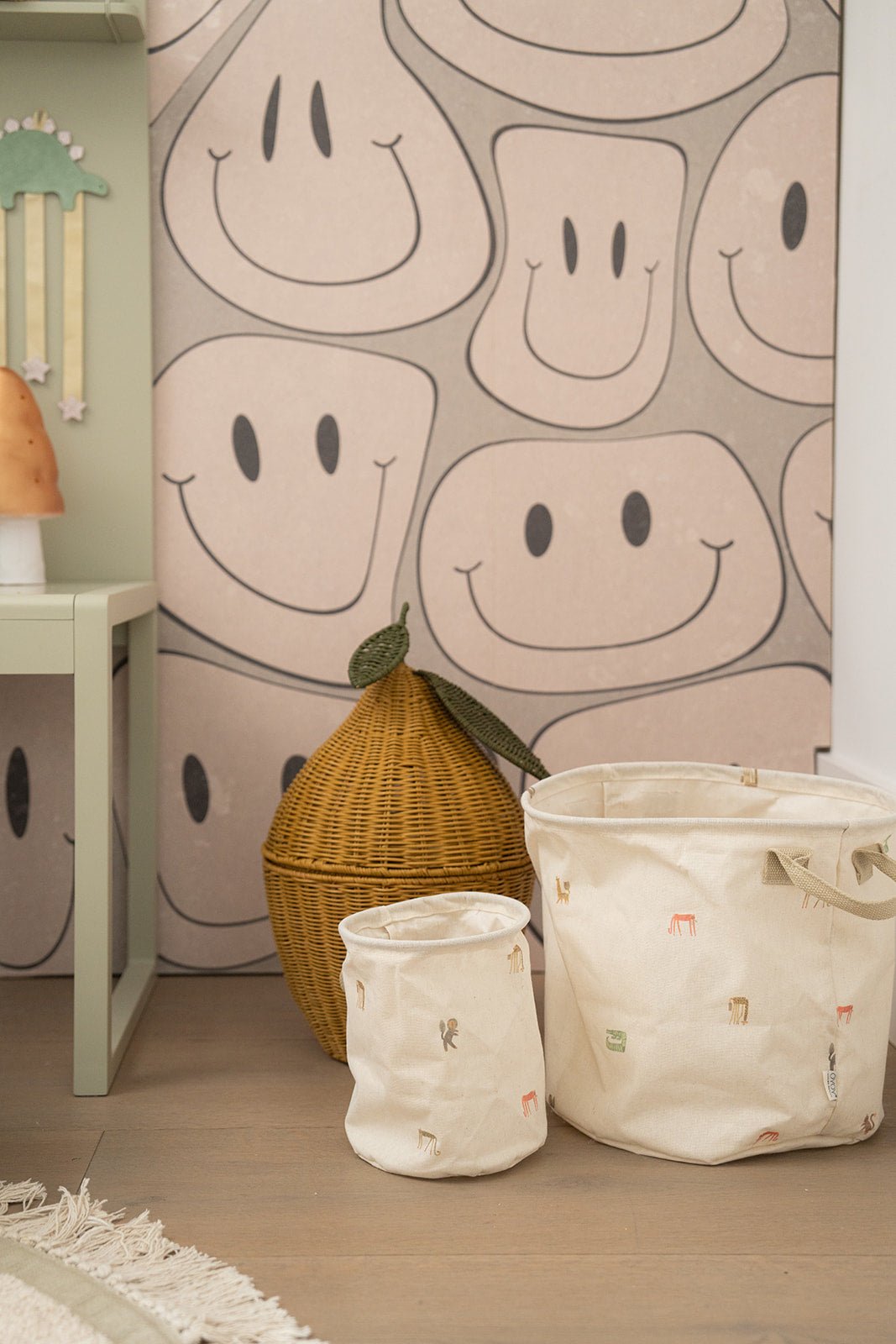 Panier de rangement Sauge citron - rotin - Bloomingville - CloverLiving.Com