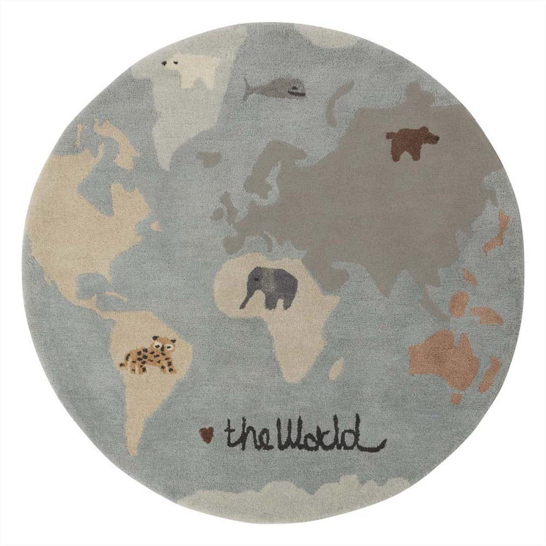 Tapis Rond Chambre d’Enfant Le Monde - Ø 120 cm - Oyoy - CloverLiving.Com