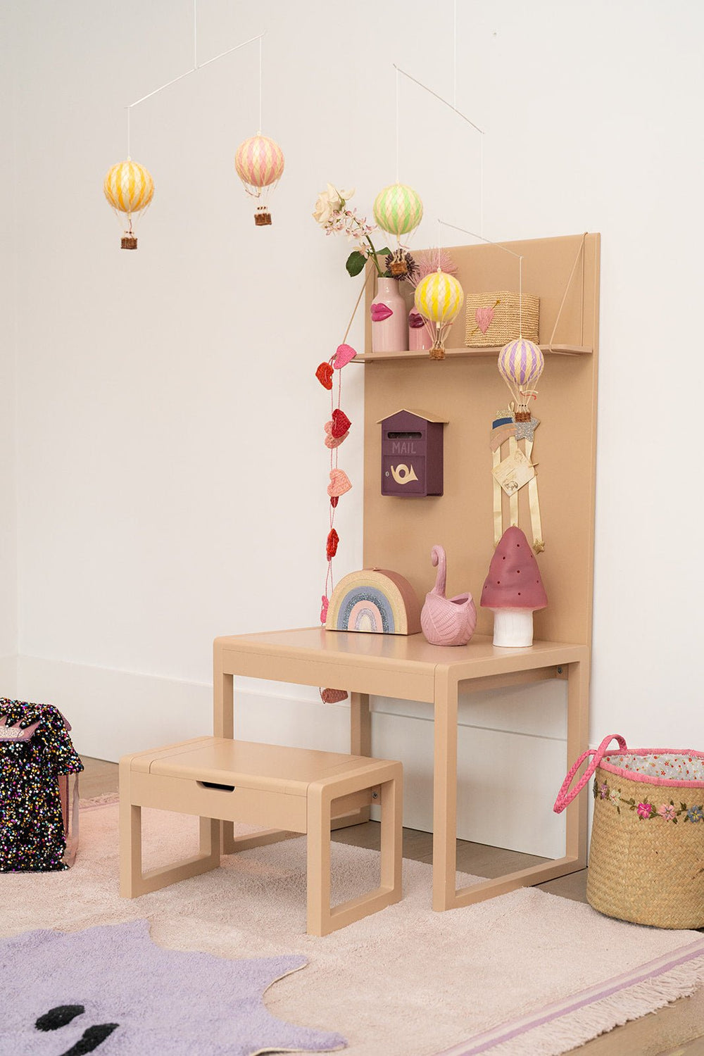 Tapis de chambre d’enfant Tea Time - Lilas - Tapis Petit - CloverLiving.Com