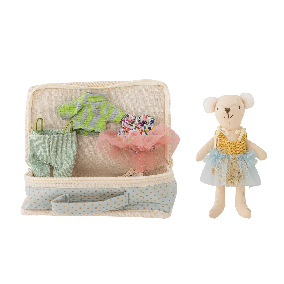Aankleedpop Lara met koffertje - Bloomingville - CloverLiving.com