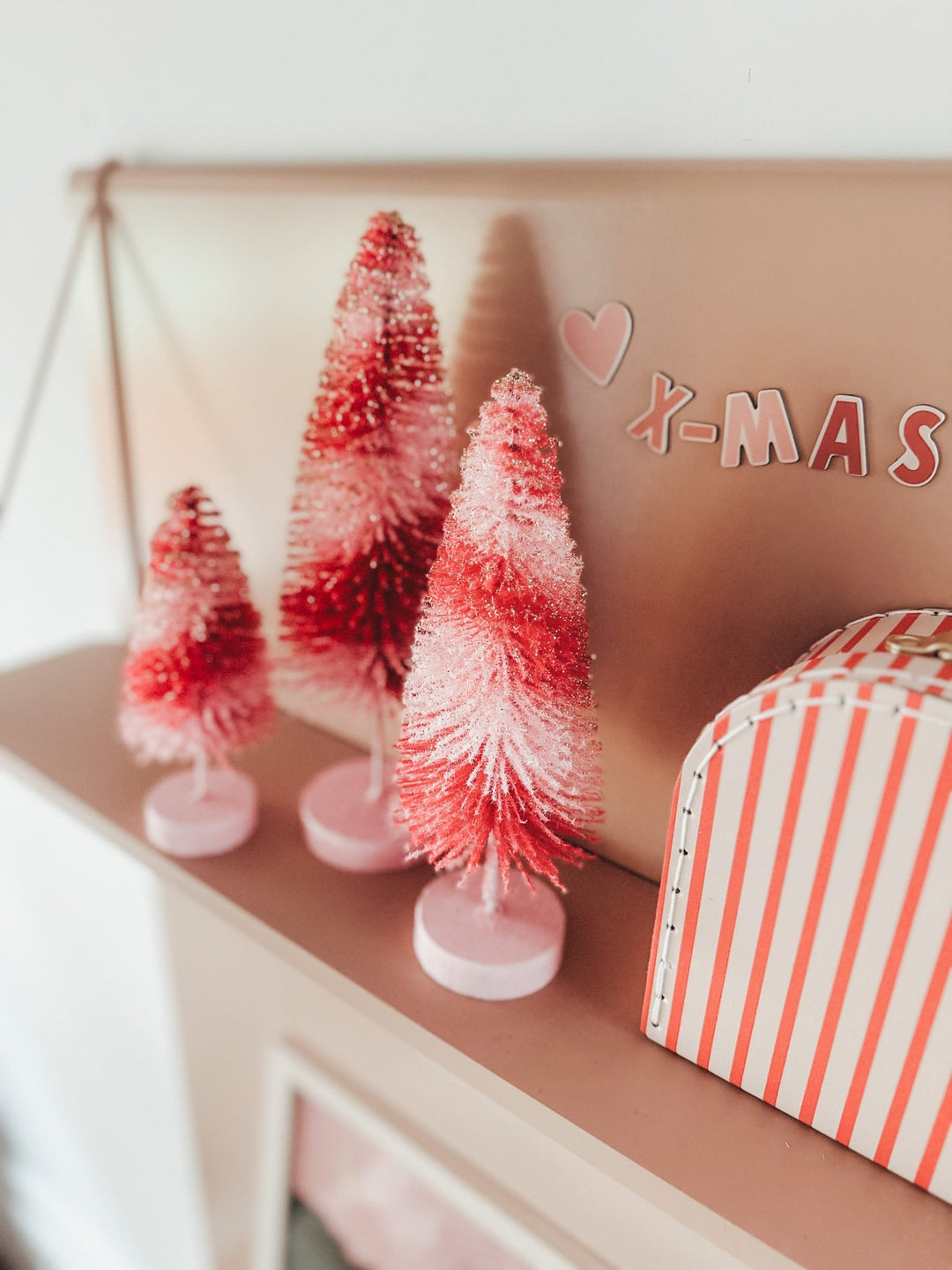 Decoratie Kerstboom - Roze - Set van 3 - Rice - CloverLiving.com