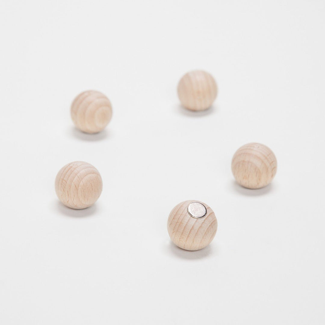 Houten magneetbollen – 5 stuks - Groovy Magnets - CloverLiving.com