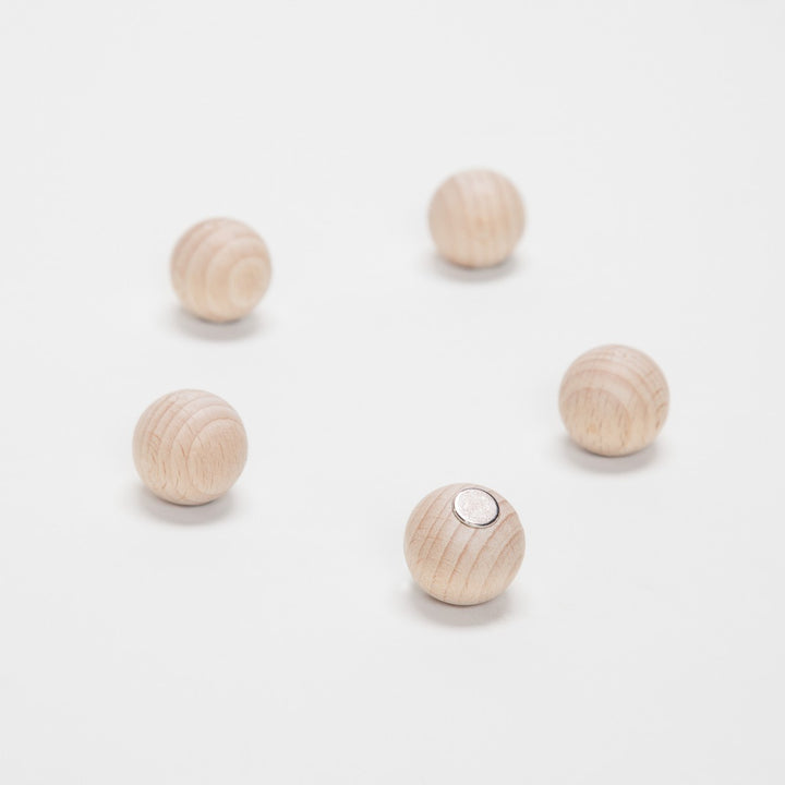 Houten magneetbollen – 5 stuks