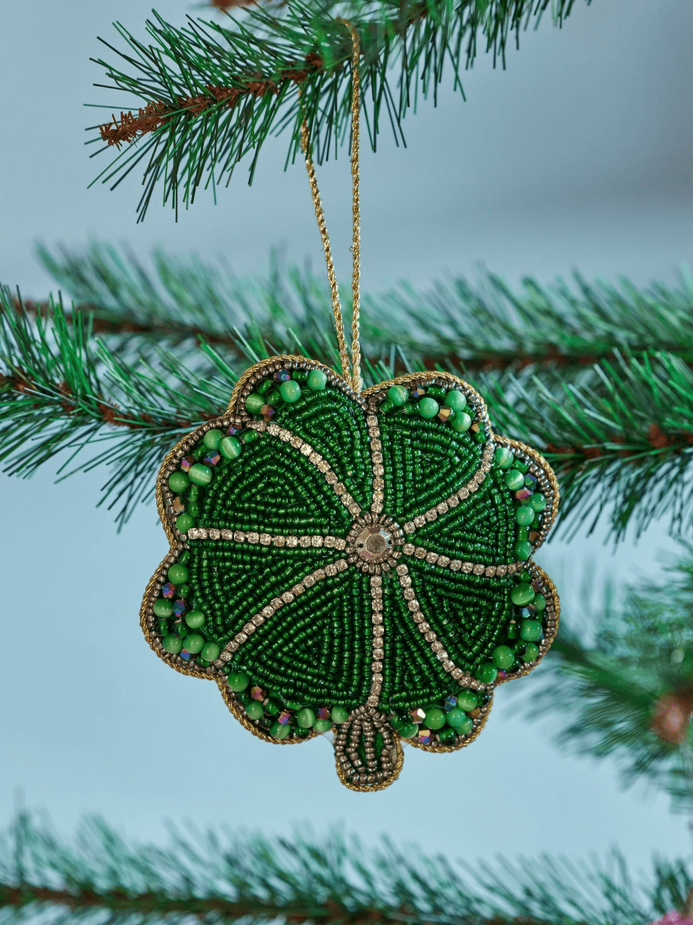 Klavertje Kraal Kerstversiering - Groen - Rice - CloverLiving.com