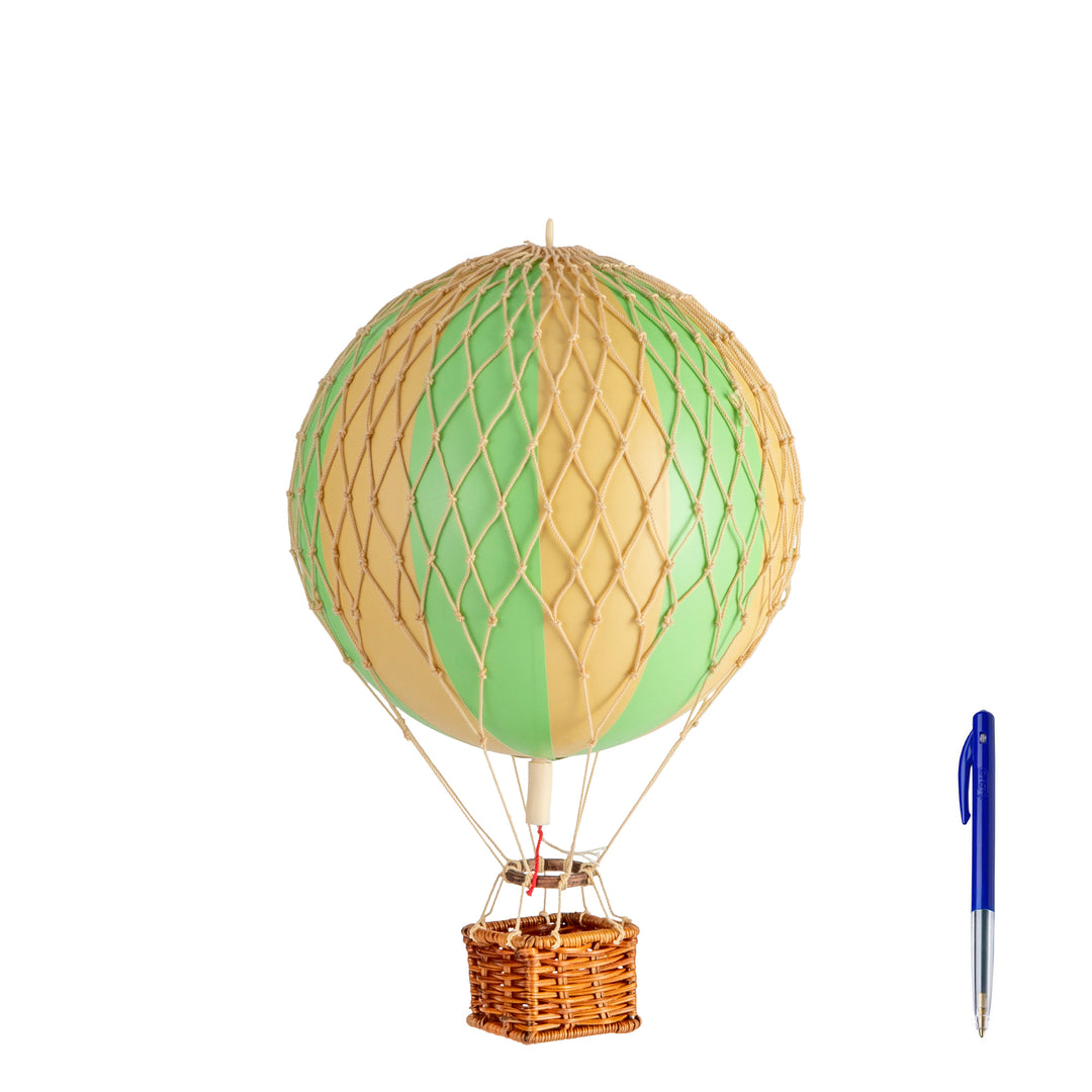 Luchtballon Decoratie Travels Light Green Double - Ø18 cm