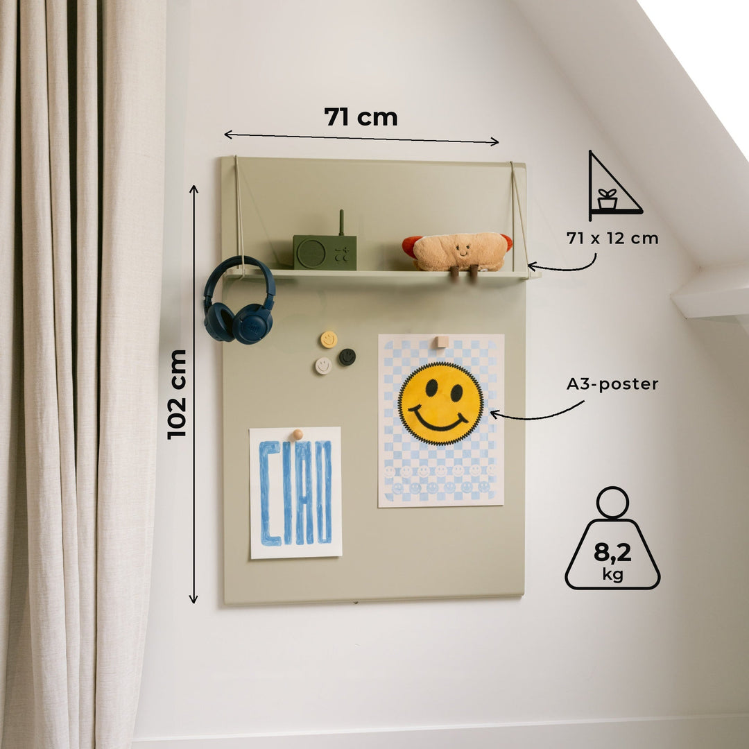 Magneetbord met plankje Olly Olive - Clover Living - CloverLiving.com