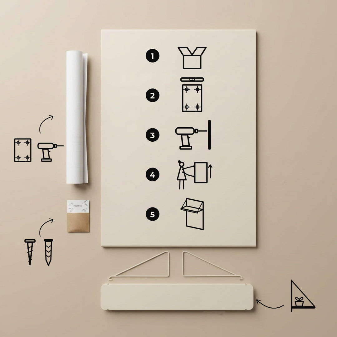 Magneetbord met plankje Olly Olive - Clover Living - CloverLiving.com