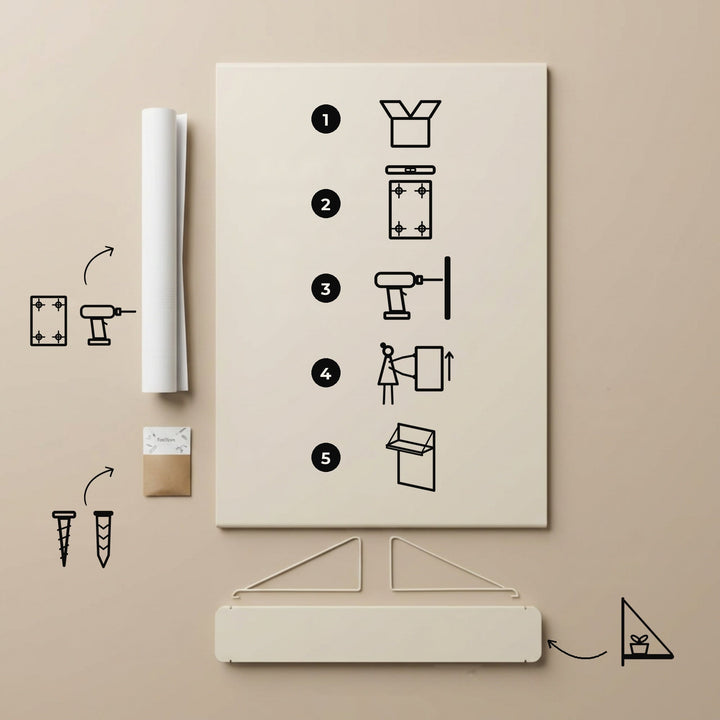 Magneetbord met plankje Olly Olive - Clover Living - CloverLiving.com