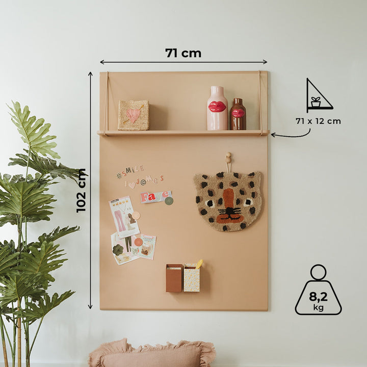 Tableau magnétique avec étagère Pippa Peach - Clover Living - CloverLiving.Com