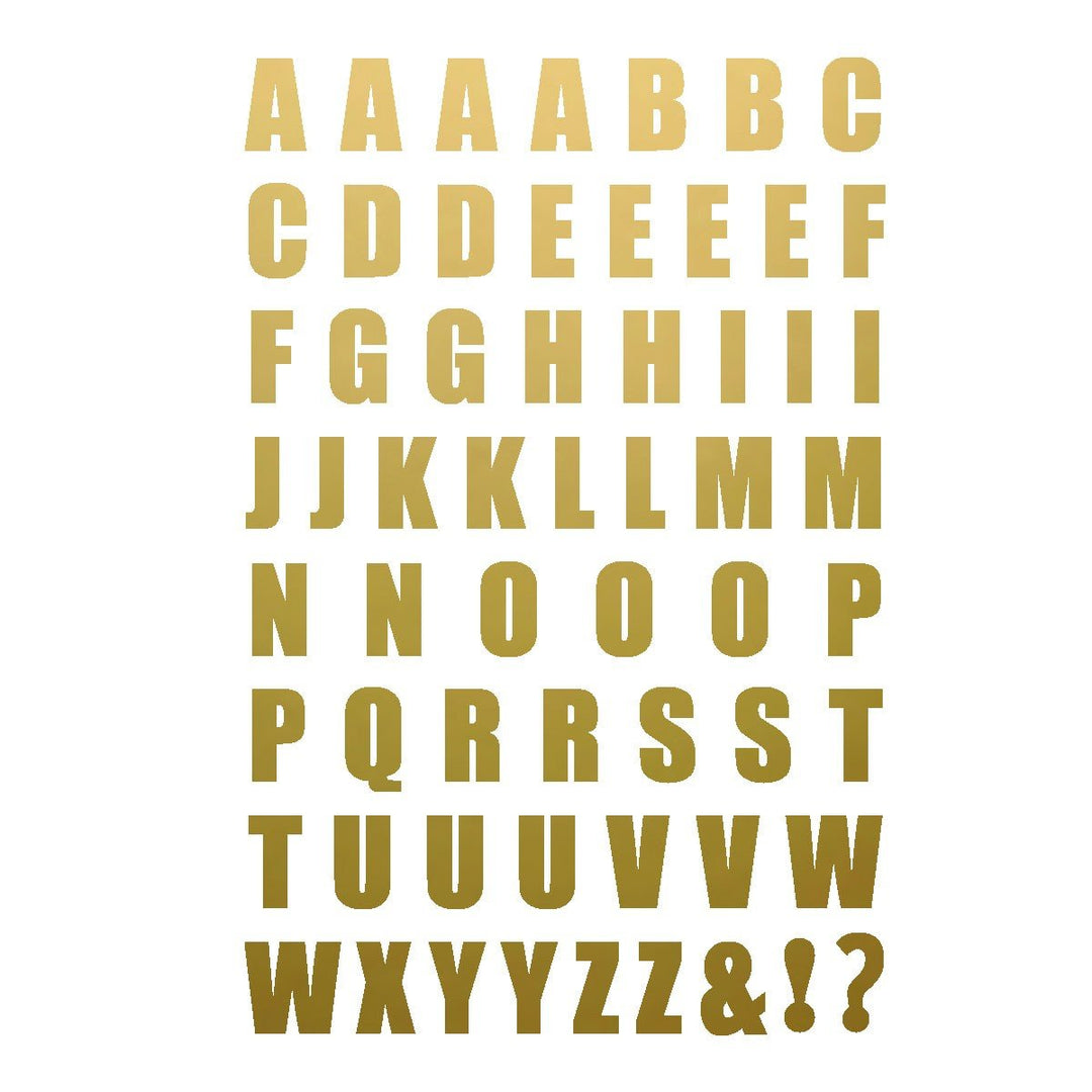 Magneetletters alfabet – goud – 60 stuks - Groovy Magnets - CloverLiving.com