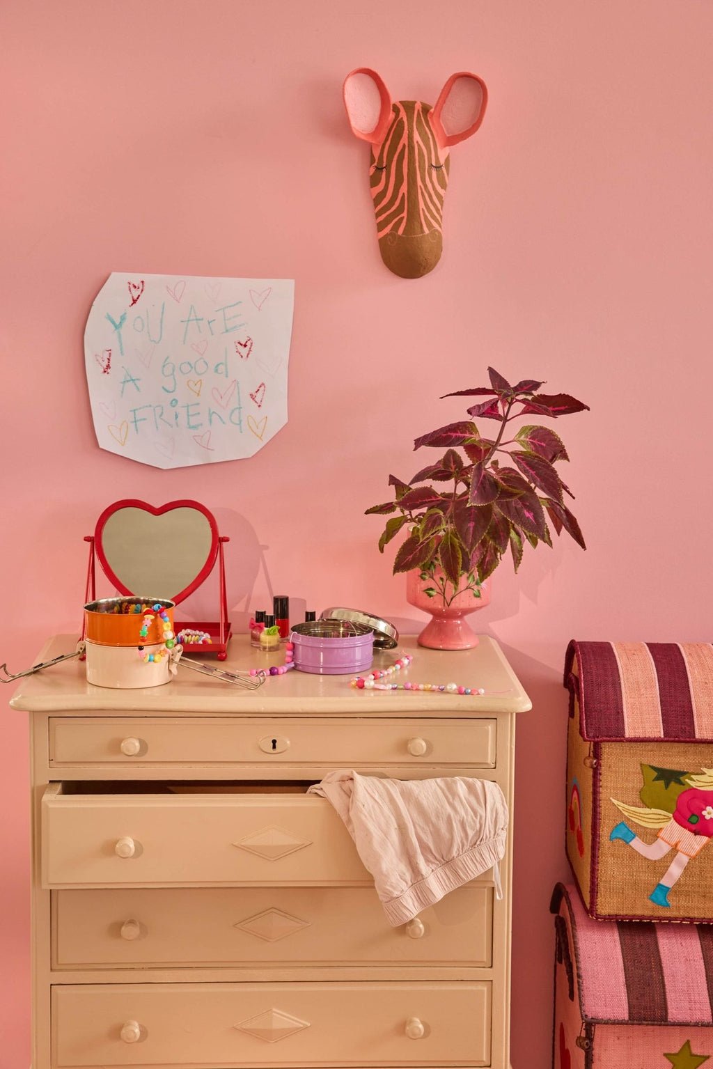 Metalen Hart Spiegel – Rood - Rice - CloverLiving.com