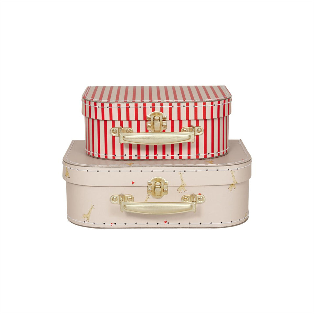 Opberg Mini Koffer - Giraf & Streep - Set van 2 - Oyoy - CloverLiving.com