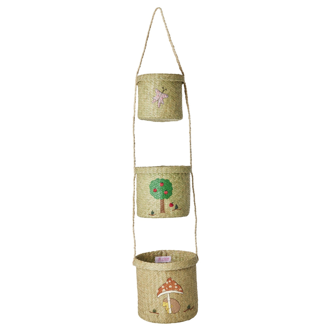 Opberger – 3 - laags Hanger – Happy Forest - Rice - CloverLiving.com