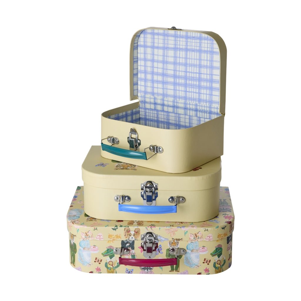 Opbergkoffer Crème Nathalie Lété Print – Set van 3 - Rice - CloverLiving.com