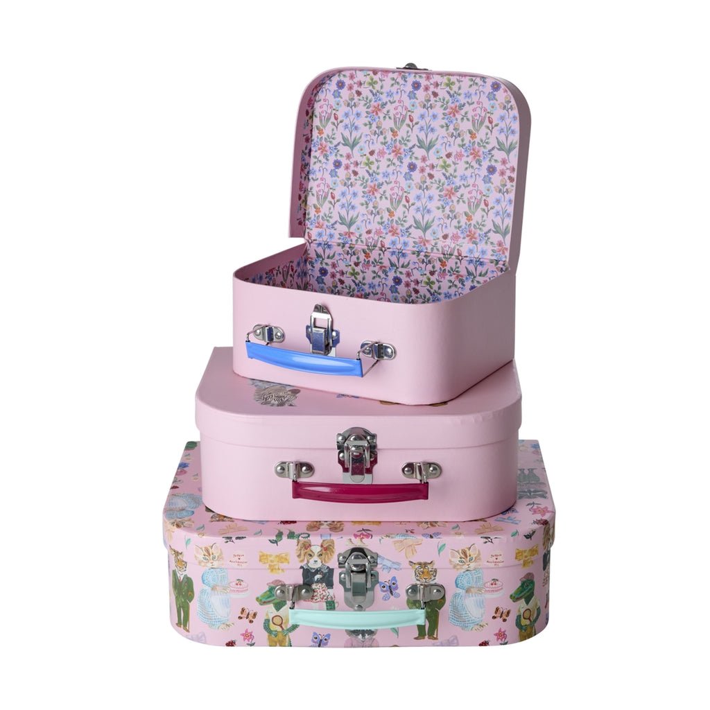 Opbergkoffer Roze Nathalie Lété Print – Set van 3 - Rice - CloverLiving.com