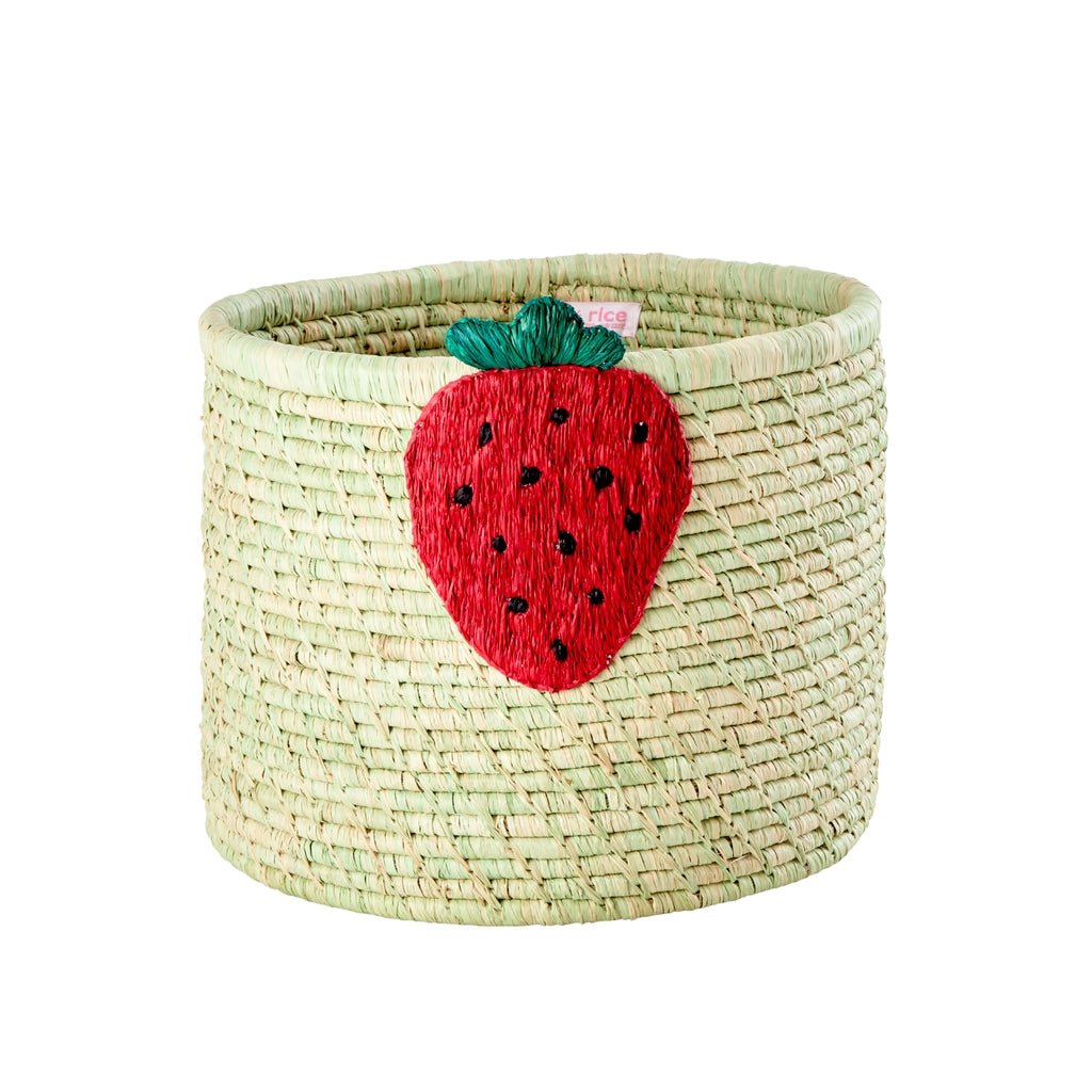 Opbergmand Aardbei - Raffia - Rice - CloverLiving.com