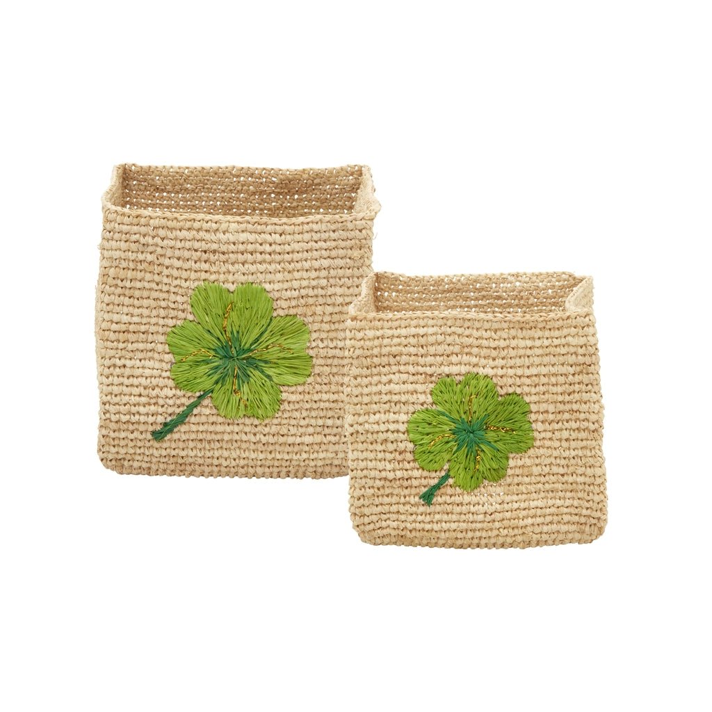 Opbergmand Klaver - Groen - Small - Set van 2 - Rice - CloverLiving.com