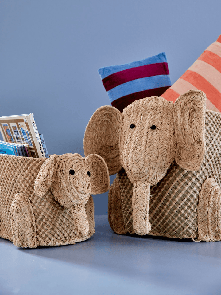 Opbergmand Olifant - Zeegras - Small - Rice - CloverLiving.com