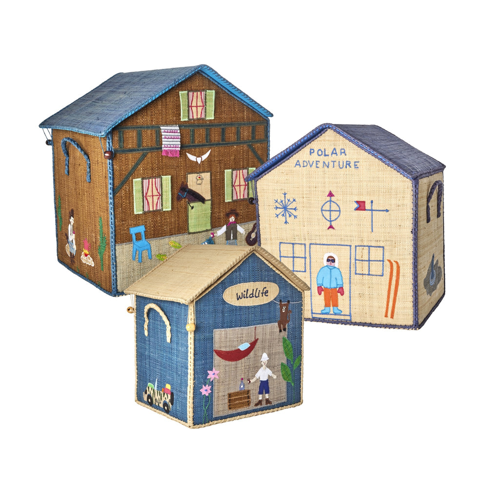Opbergmand - Thema Avontuur - Blauw - Small - Rice - CloverLiving.com
