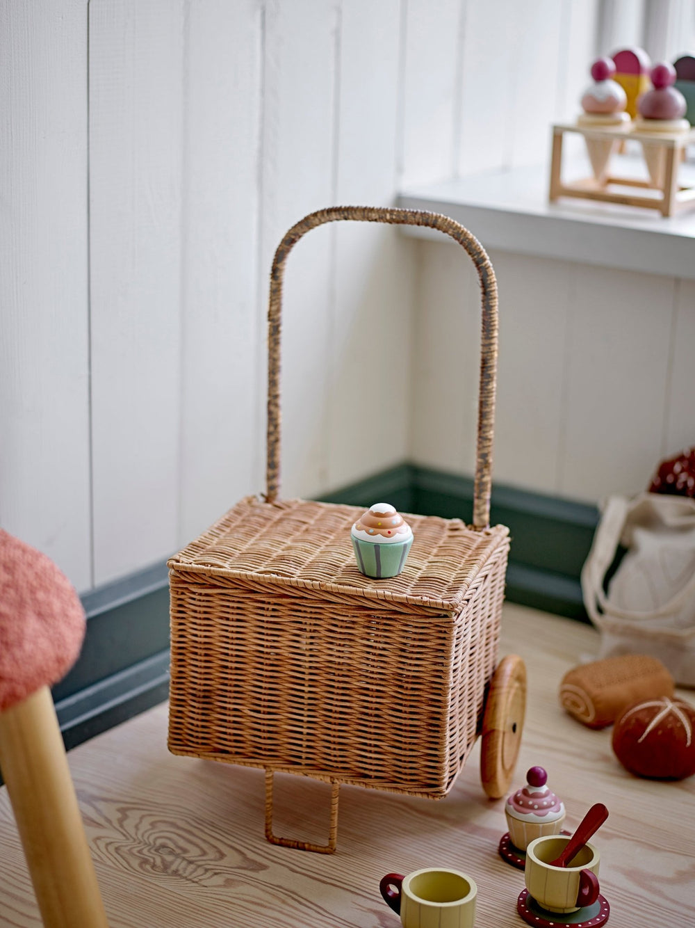 Opbergmand Trolley Penne - Rotan - Bloomingville - CloverLiving.com