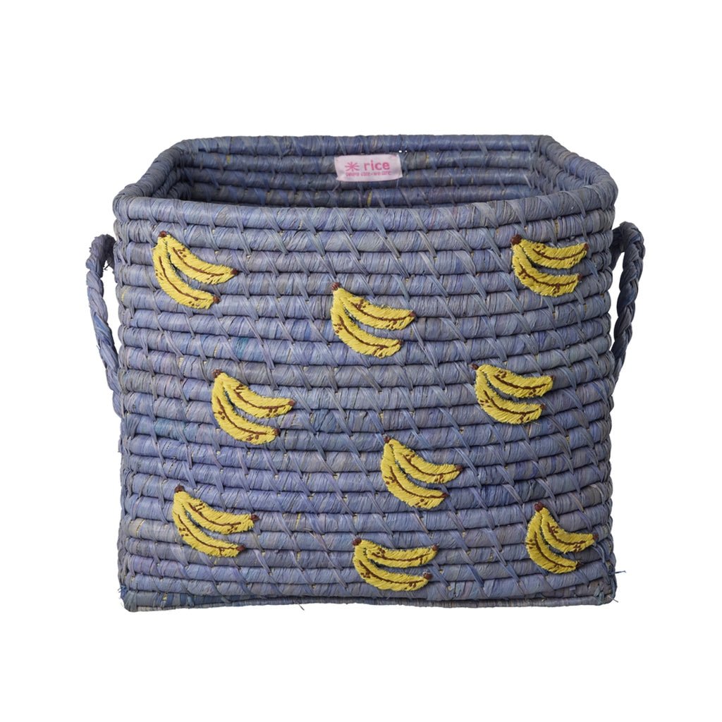Opbergmand Vierkant Banaan - Blauw - Rice - CloverLiving.com