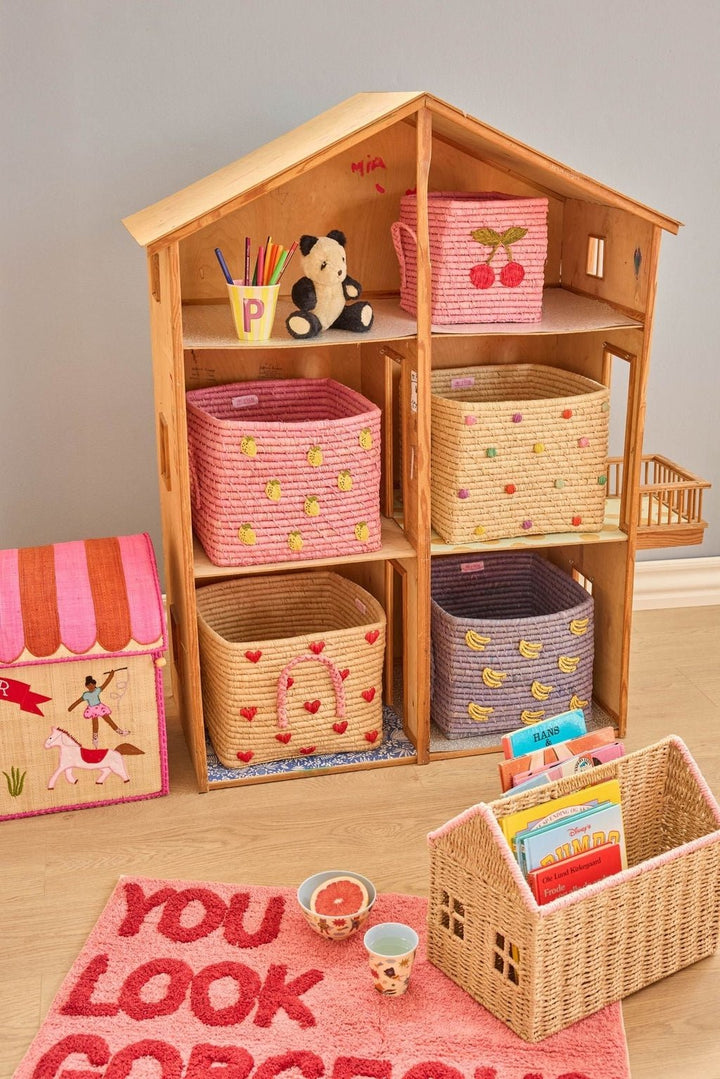 Opbergmand Vierkant Citroen - Roze - Rice - CloverLiving.com