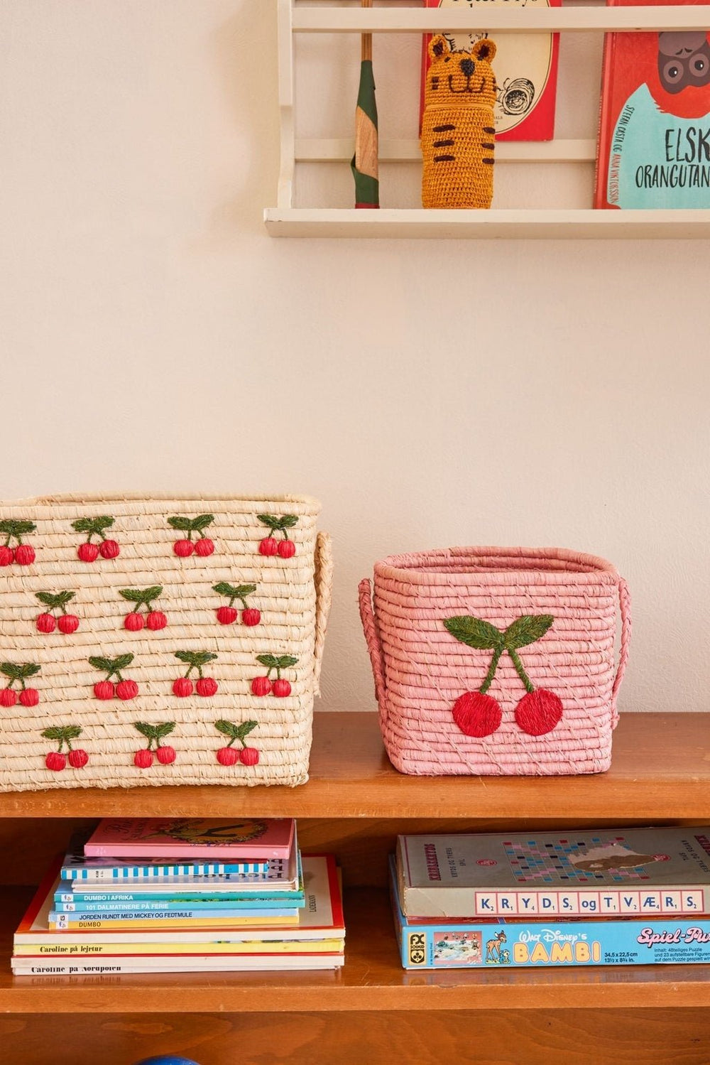 Opbergmand Vierkant Kers - Roze - Rice - CloverLiving.com
