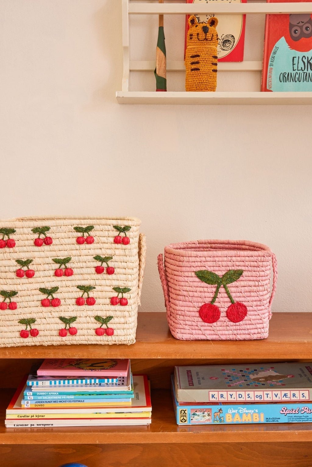 Opbergmand Vierkant Kers - Roze - Rice - CloverLiving.com