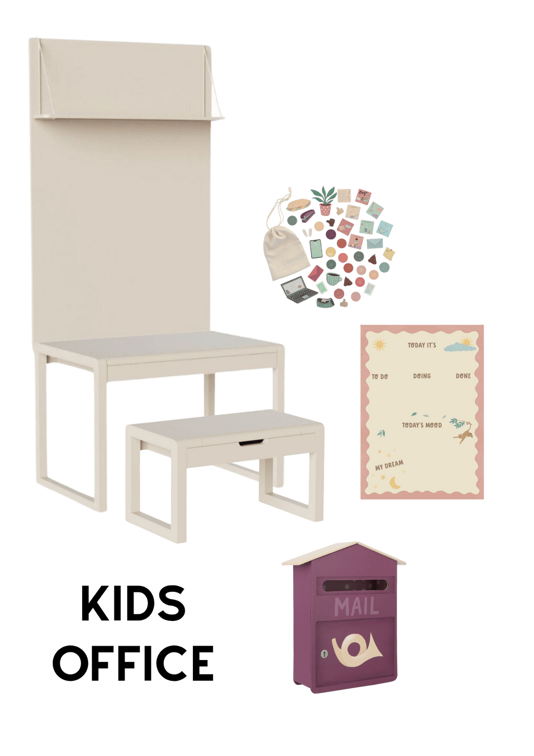 Paket 2 - Alfie Almond -Büro- Clover Living - CloverLiving.COM