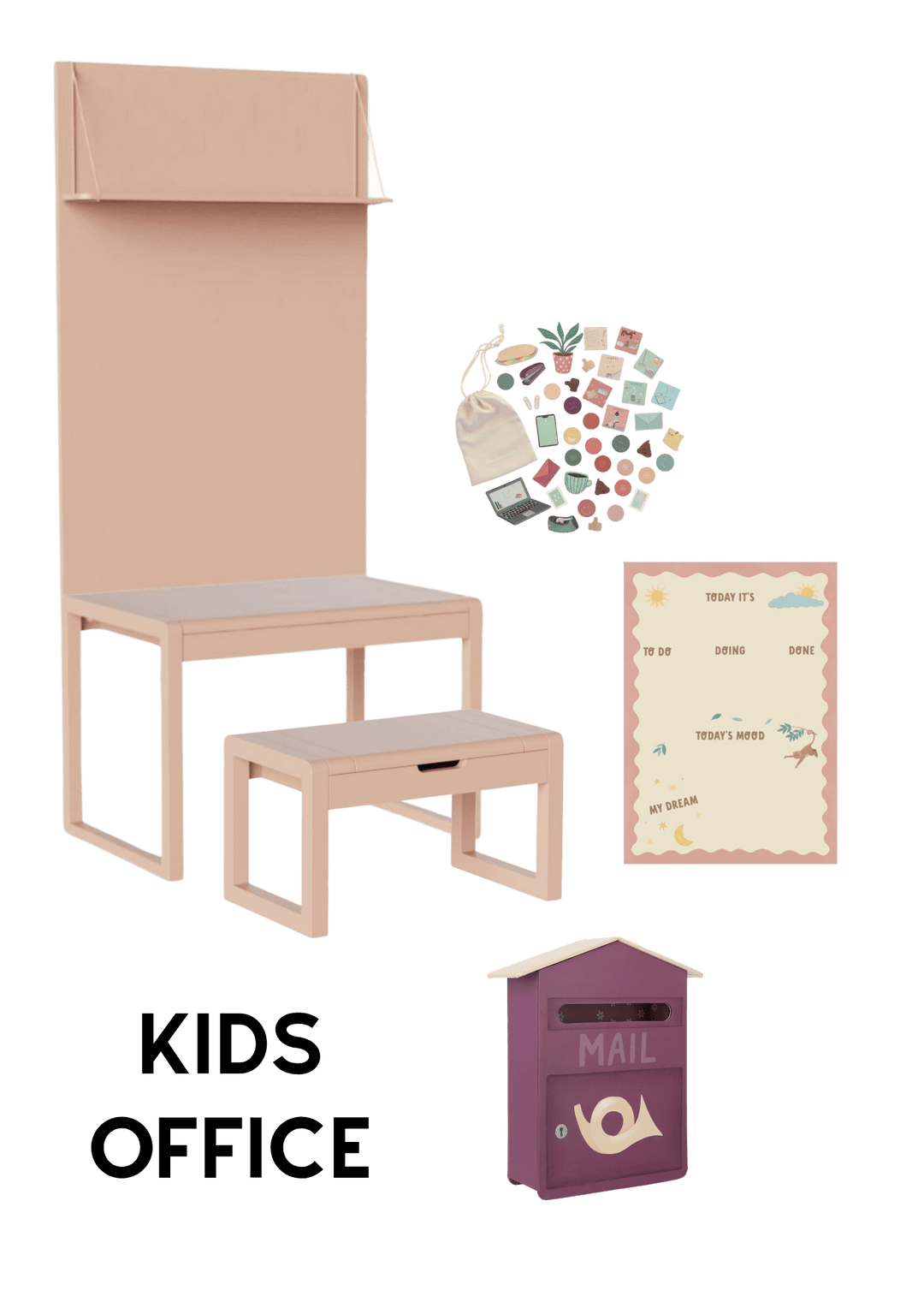 Package 2 - Pippa Peach -Office- Clover Living - CloverLiving.com