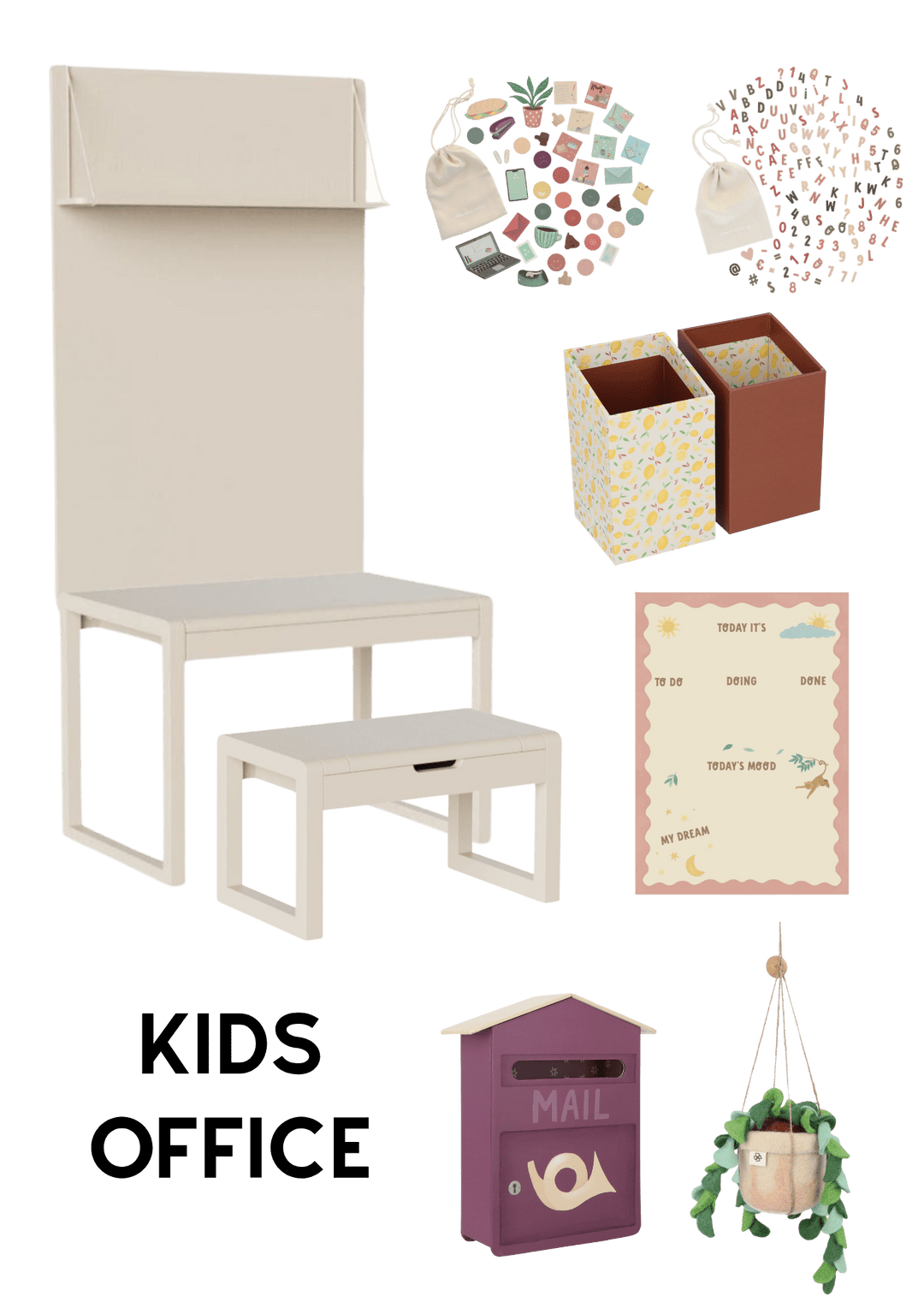 Forfait 3 - Alfie Almond -Bureau- Clover Living - CloverLiving.Com